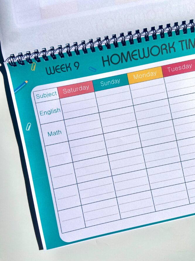 Homework Time Table